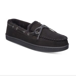 Men's Black Moccasin Slippers